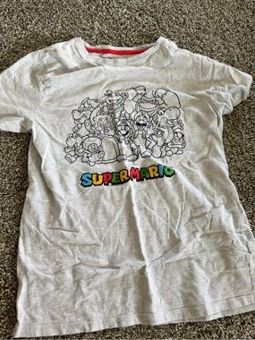 Nintendo White Kids Super Mario Graphic Tee with Multicolor Logo
